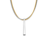 Sterling Silver Gold Plated Tapered Bar Necklace (16 inches)