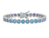 Lab Created Blue Opal Bracelet in Sterling Silver (7.00 Inch)