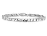 10K White Gold Diamond-Cut Bracelet 7.25 Inches (4.00mm thick)