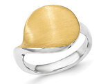 Sterling Silver Gold Plated Satin Ring