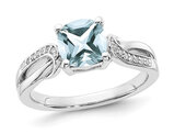 1/2 Carat (ctw) Clear-Light Aquamarine Ring in Sterling Silver