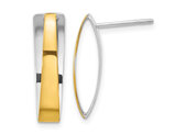 Gold Plated Sterling Silver Polished Dangle Earrings (2 Inches)