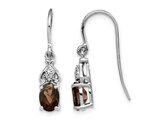 1.08 Carat (ctw) Smoky Quartz Dangle Earrings in Sterling Silver