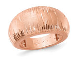 Rose Plated Sterling Silver Brushed Band Ring