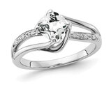 1.05 Carat (ctw) Cushion-Cut White Topaz Ring in Sterling Silver