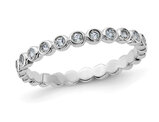 1/8 Carat (ctw) Light Aquamarine Eternity Band Ring in Sterling Silver