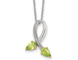 4/5 Carat (ctw) Peridot Pendant Necklace in Sterling Silver with Chain