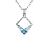 1.65 Carat (ctw) London Blue Topaz Drop Pendant Necklace in Sterling Silver with Chain