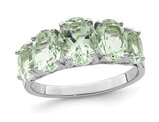 3.50 Carat (ctw) Green Quartz Five Stone Ring in Sterling Silver