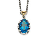 6.66 Carat (ctw) London Blue Topaz Pendant Necklace in Sterling Silver with Chain
