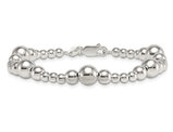 Sterling Silver Polished Multi Bead Bracelet (7.5 Inches)