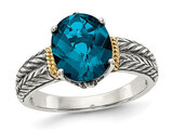 2.88 Carat (ctw) Oval London Blue Topaz Ring Sterling Silver
