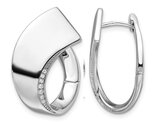 Sterling Silver Twist Hoop Earrings with Synthetic Cubic Zirconias