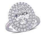 3.90 Carat (ctw VS1-VS2) Lab-Grown Diamond Halo Engagement Ring 14K White Gold