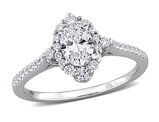 3/4 Carat (ctw VS1-VS2) Lab-Grown Diamond Halo Engagement Ring 14K White Gold