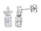 1.86 Carat (ctw) Lab Grown Diamond Drop Earrings in 14K White Gold