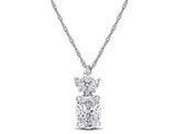 1.43 Carat (ctw VS1-VS2) Lab-Grown Diamond Oval and Marquise Solitaire Pendant Necklace 14K White Gold with Chain