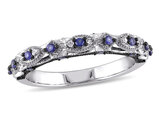 1/3 Carat (ctw) Blue Sapphire Band Ring in 10k White Gold