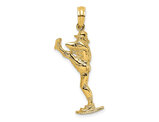 14K Yellow Gold Baseball Pitcher Charm Pendant (NO CHAIN)
