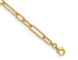 10K Yellow Gold Paperclip Link Linear Necklace (20 Inches)