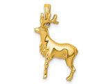 14K Yellow Gold Reindeer Charm Pendant (NO CHAIN)