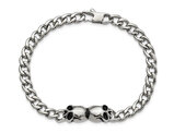 Men's Skull Bracelet in Stainless Steel 7.75 Inch