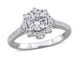1.16 Carat (ctw VS1-VS2) Lab-Grown Diamond Halo Engagement Ring 14K White Gold