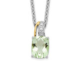 1.90 Carat (ctw) Green Quartz Pendant Neklace in Sterling Silver with Chain