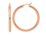 14K Rose Pink Gold Hoop Earrings 2 Inches (4.00 mm)