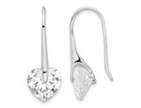 Sterling Silver Heart Shaped Synthetic Cubic Zirconia Dangle Threader EarringsEarrings in 