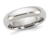 Ladies Titanium Domed Polished Wedding Band Ring (6.0mm)