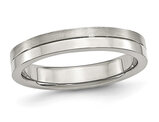 Stainless Steel Brushed and Polished Band Ring (4mm)