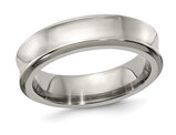 Mens Titanium Concave Polished Wedding Band Ring (6.00 mm)