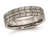 Men's Titanium Brushed Tread Band Ring (6.0mm)