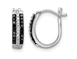 1/4 Carat Black and White Diamond Hoop Earrings in Sterling Silver