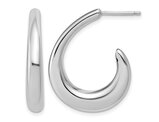 Sterling Silver Polished J-Hoop Earrings