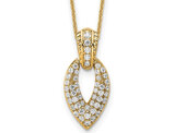 3/5 Carat (ctw F, VS) Lab-Grown Diamond Drop Necklace Pendant in 14K Yellow Gold with Chain