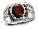 Mens 3.75 Carat (ctw) Garnet Ring in Sterling Silver