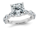 5.50 Carat (ctw VS, F) Certified Lab-Grown Cushion-Cut Diamond Engagement Ring 14K White Gold