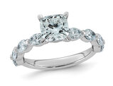 2.50 Carat (ctw VS, F) Certified Lab-Grown Cushion-Cut Diamond Engagement Ring 14K White Gold