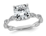 3.00 Carat (ctw VS, F) Certified Lab-Grown Cushion-Cut Diamond Engagement Ring 14K White Gold
