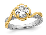 1.75 Carat (ctw VS, F) Certified Lab-Grown Elavated Round Diamond Engagement Ring in 14K White Gold