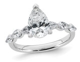 2.11 Carat (ctw VS, F) Certified Lab-Grown Pear Diamond Engagement Ring in 14K White Gold