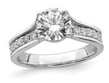 1.85 Carat (ctw VS, F) Certified Lab-Grown Round Diamond Engagement Ring 14K White Gold