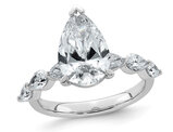 3.87 Carat (ctw VS, F) Certified Lab-Grown Pear Diamond Engagement Ring in 14K White Gold