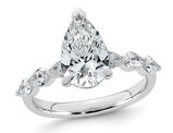 2.60 Carat (ctw VS, F) Certified Lab-Grown Pear Diamond Engagement Ring in 14K White Gold