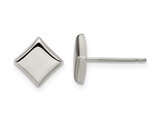 Polished Titanium Square Post Earrings