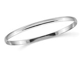 Polished Half Round Slip On Bangle in 14K White Gold (4.00 mm)