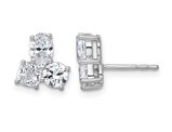 1.90 Carat (ctw VS,F) Lab Grown Diamonds Three Stone Post Earring 14K White Gold