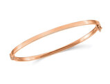 14K Rose Pink Gold Flat Hinged Bangle Bracelet (3.00 mm wide)